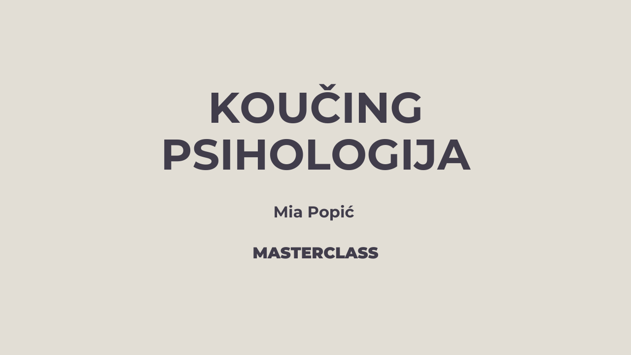 Masterclass Koučing psihologija