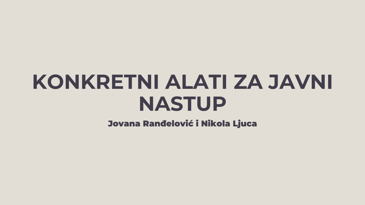 Konkretni alati za javni nastup